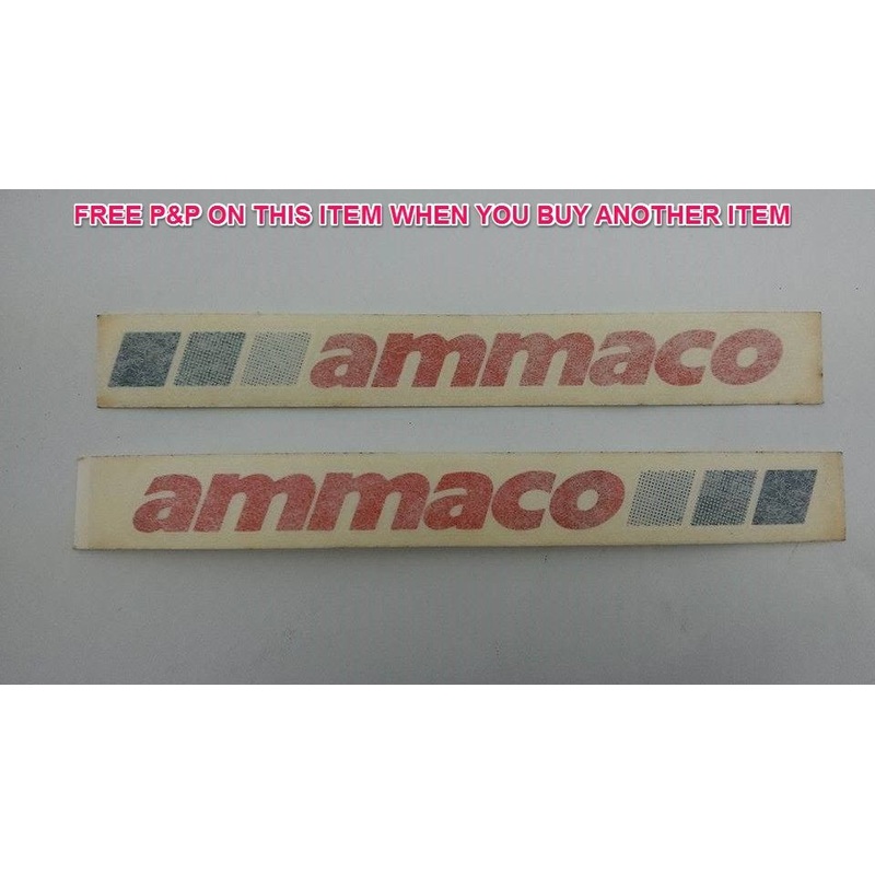 PAIR AMMACO OLD SCHOOL BMX or RACER DECALS,STICKER,TRANSFERS GENUINE 80s 12cm