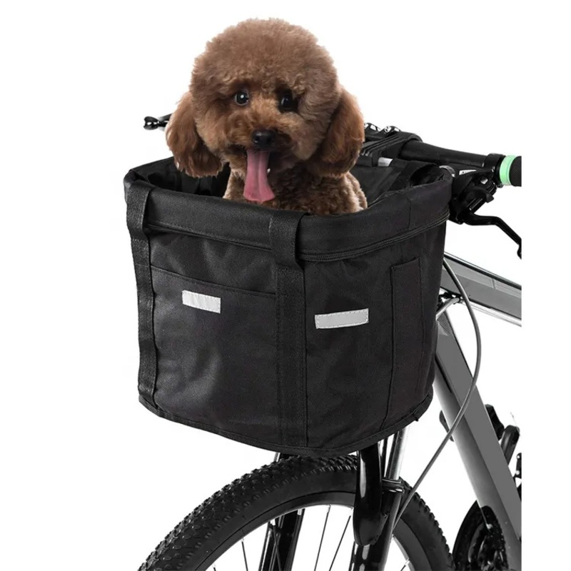 China Supplier Foldable and Removable Bike Handlebar Basket Bicycle Front Basket