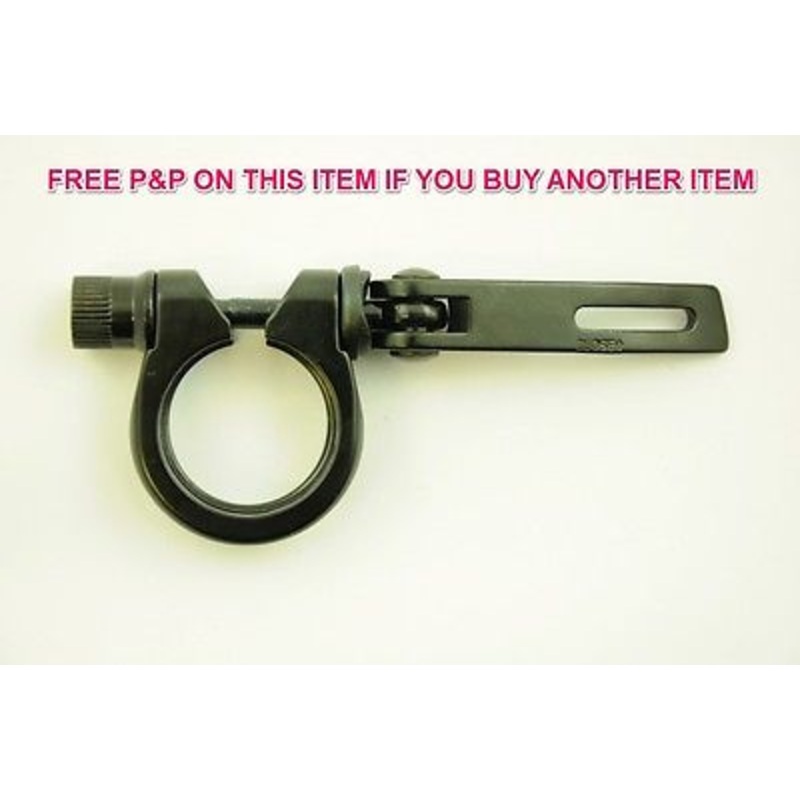 BLACK 31.8mm SEAT POST CLAMP & SLOTTED QUICK RELEASE LEVER MTB & MOST BIKES