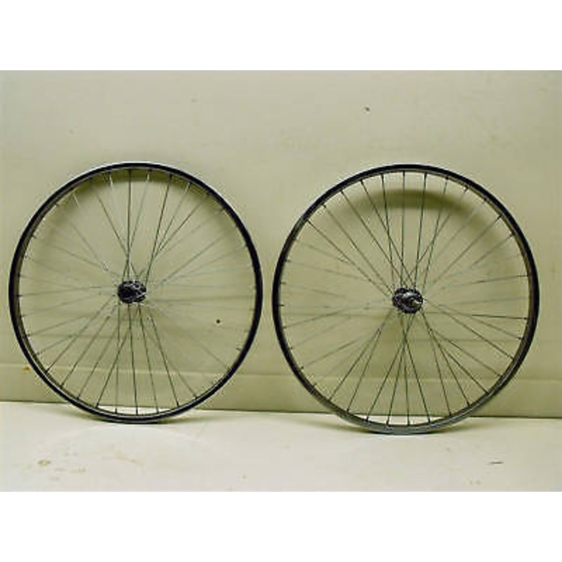 PAIR EARLY MOUNTAIN BIKE WHEELS STEEL CHROME 26 x 1.75 MTB BIKE WHEELS NOS