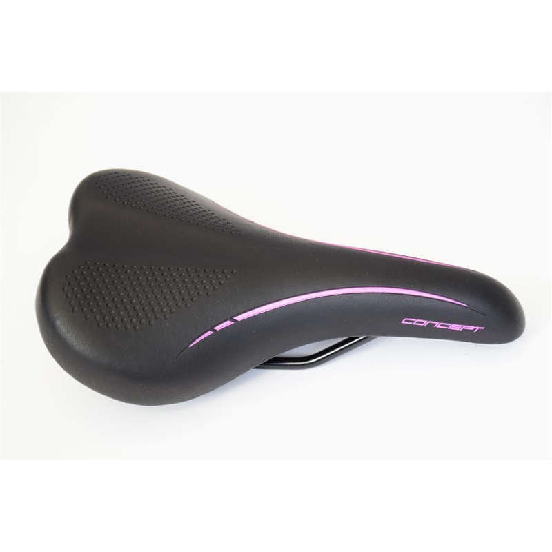 BARGAIN PRICED BICYCLE SADDLE MTB CONCEPT BIKE SEAT BLACK-PINK 240mm x 150mm