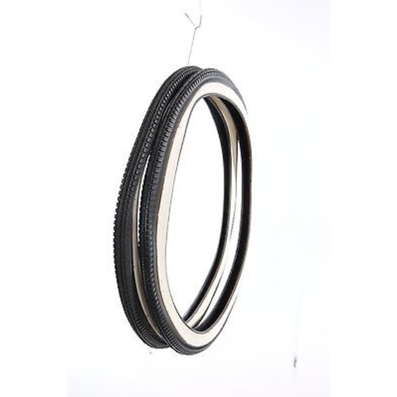 PAIR 18x 1 3-8 (37 – 387) WHITEWALL BIKE TYRES SUIT RALEIGH EIGHTEEN SHOPPER