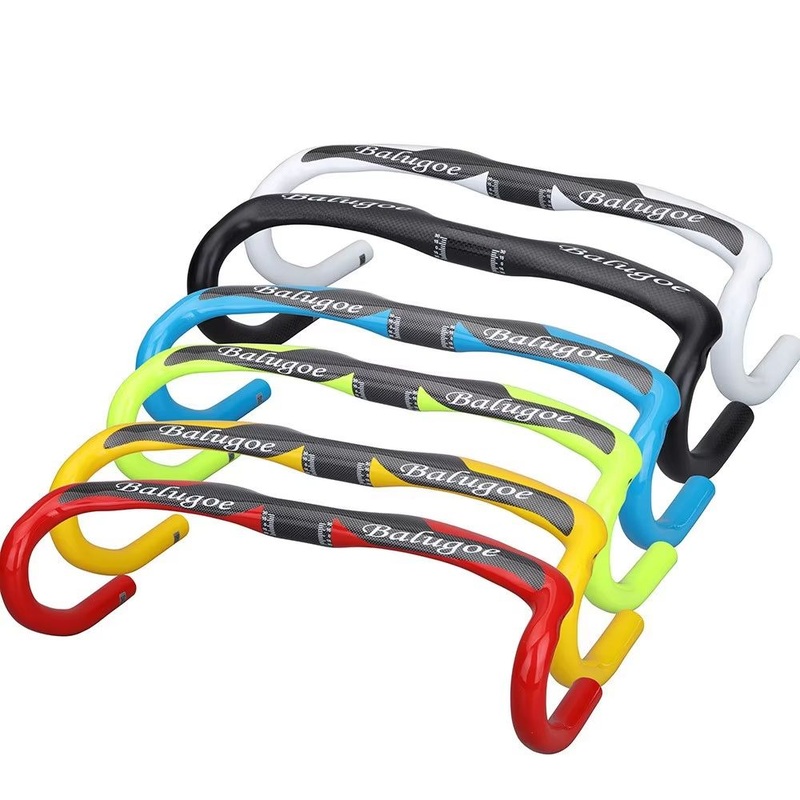 Balugoe Carbon Road Bike Handlebar 31.8mm Bike Handlebar Bicycle Breaking Wind Handlebars