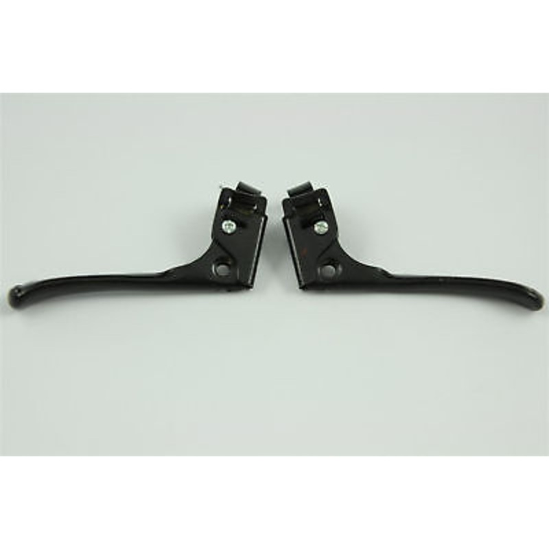 PAIR VINTAGE STYLE TRADITIONAL BLACK STEEL BRAKE LEVERS OLD MODERN TOURIST BIKE