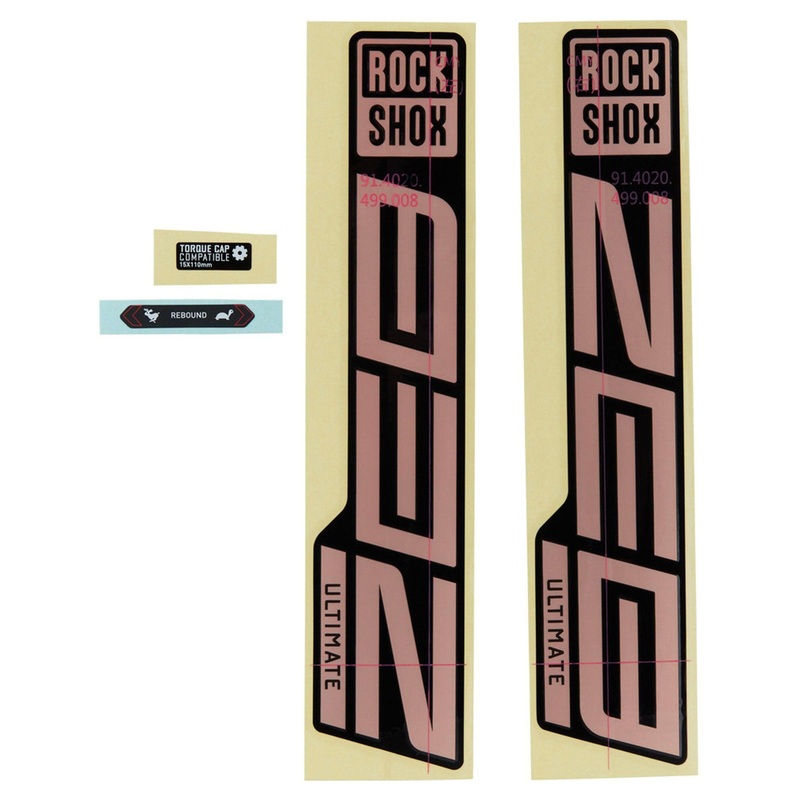Rockshox Fork Decal Kit – Zeb Ultimate 27/29 (2021): Matte Copper Foil/High Gloss Black