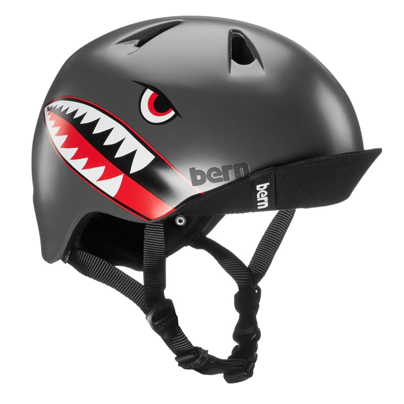 Bern Nino Satin Grey Flying Tiger w/ Flip Visor