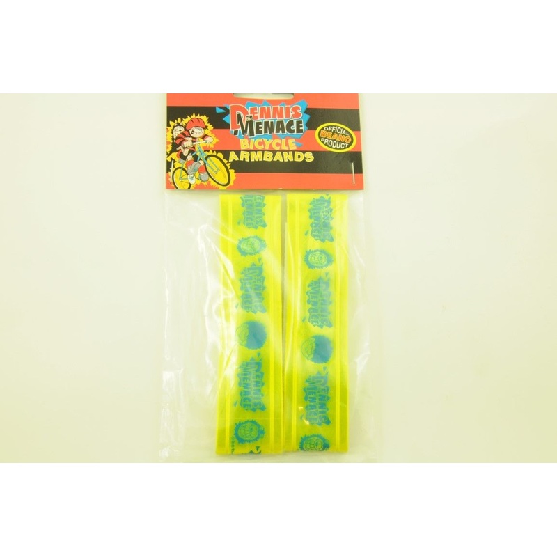 KIDS BIKE SAFETY PRODUCT DENNIS THE MENACE BEANO HI-VIS ARM BANDS NEW