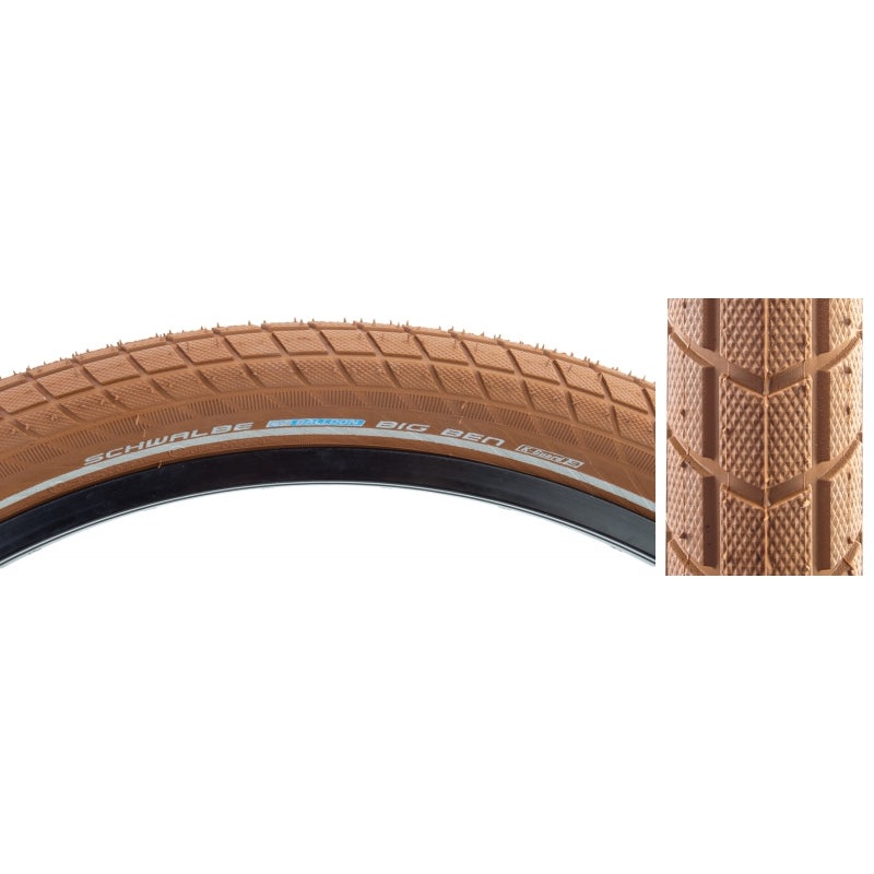 Schwalbe Big Ben Tire 26×2.15 Wire Clincher SBC KevlarGuard 50TPI Brown