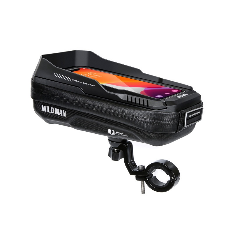 Wild Man Xt3s Waterproof Bike Handlebar Bag – PU+EVA+TPU Phone Mount Case