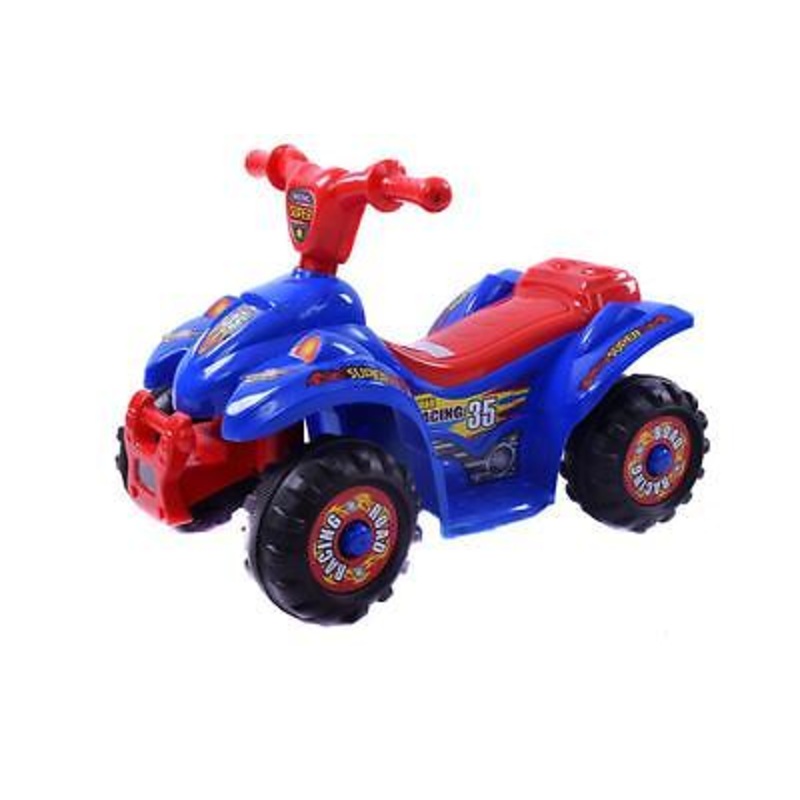 CHILDS ELECTRIC RIDE-ON 4 WHEEL QUAD BIKE ‘EVO’ BATTERY ELECTRIC QUAD BLUE-RED
