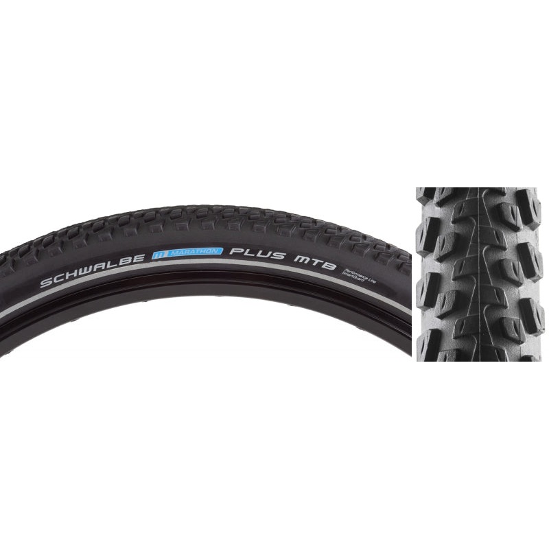 Schwalbe Marathon Plus MTB Tire – 26 x 2.25 Clincher Wire BLK SmartGuard Dual Compound