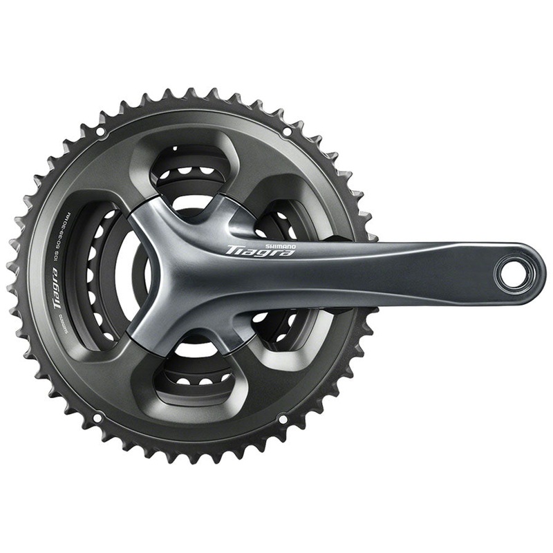 Shimano Tiagra FC-4703 Crankset – 175mm 10-Speed 50/39/30t 110/74 Asymmetric BCD Hollowtech II Spindle Interface Gray