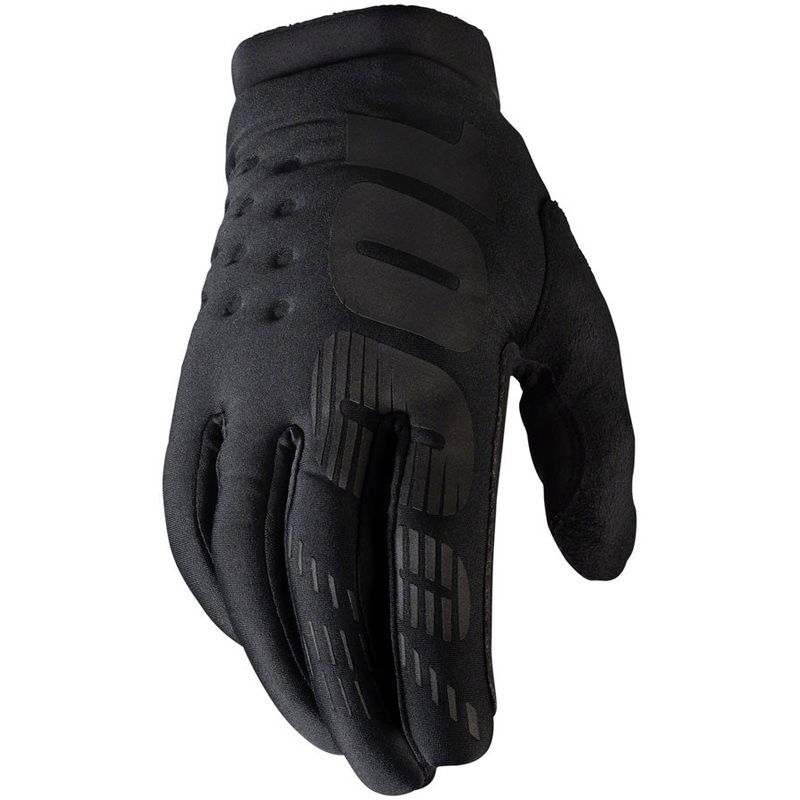 100% Brisker Gloves – Black Full Finger Men’s Medium