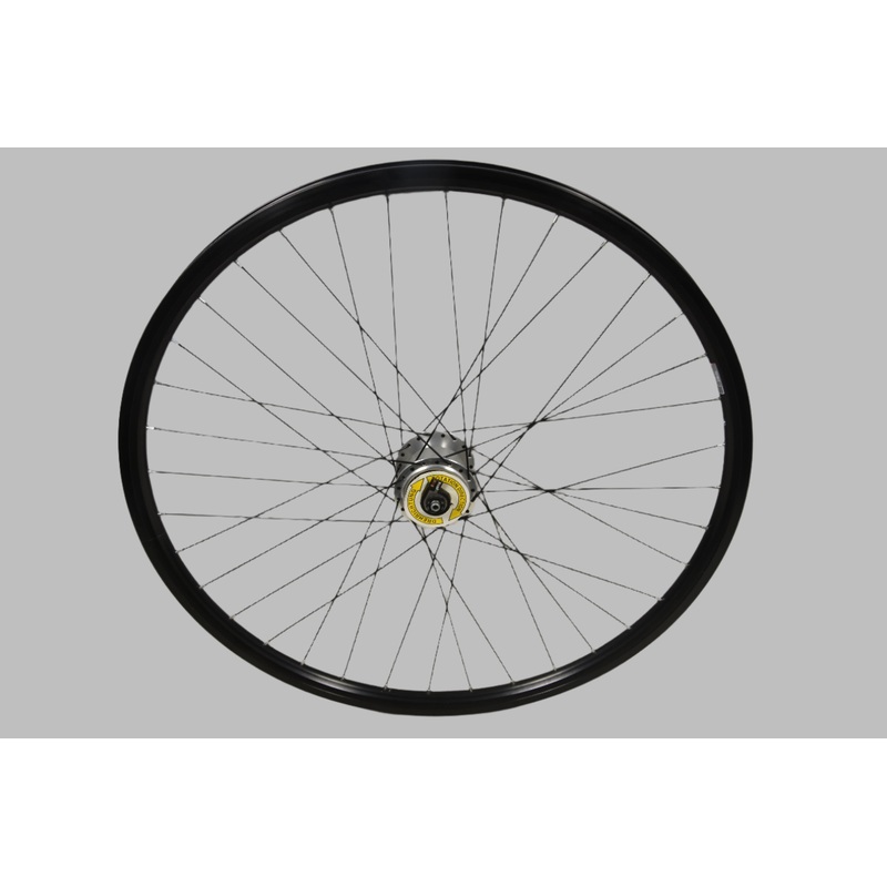 700c (28)SHIMANO DH-2N70 DYNAMO HUB FRONT WHEEL RIM 622-19 BLACK (RIM BRAKE)