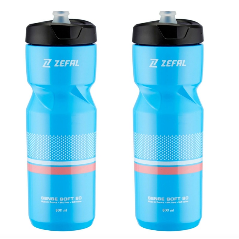 Zefal Sense 80 Cyan Soft 800ml Sports Water Bottle – Pack Of 2
