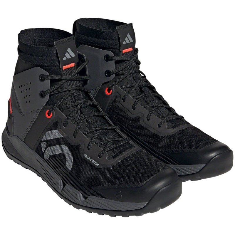 Five Ten Trailcross Mid Pro Flat Shoes – Mens Core BLK/Gray Two/Solar Red 11.5