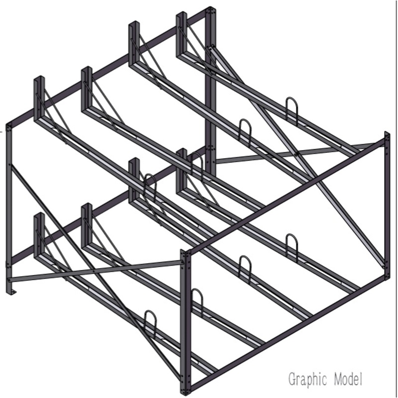 Octo Hi-Density Double Decker 2-Tier Indoor Bicycle Storage Rack