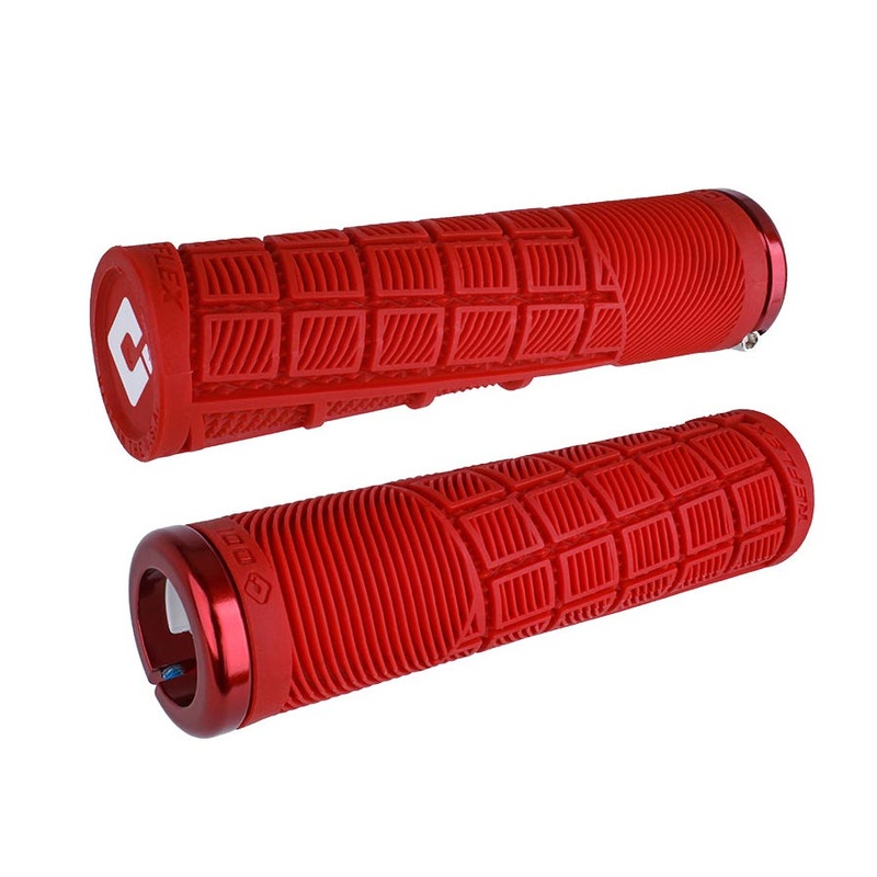 ODI Reflex V2.1 Grips – White/Red Lock-On
