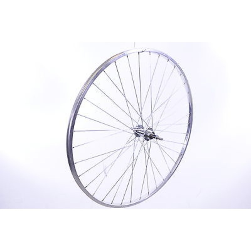 27×1 1-4 REAR MULTI-SPEED RACING BIKE WHEEL WITH ALLOY POLISHED CHROME LOOK
