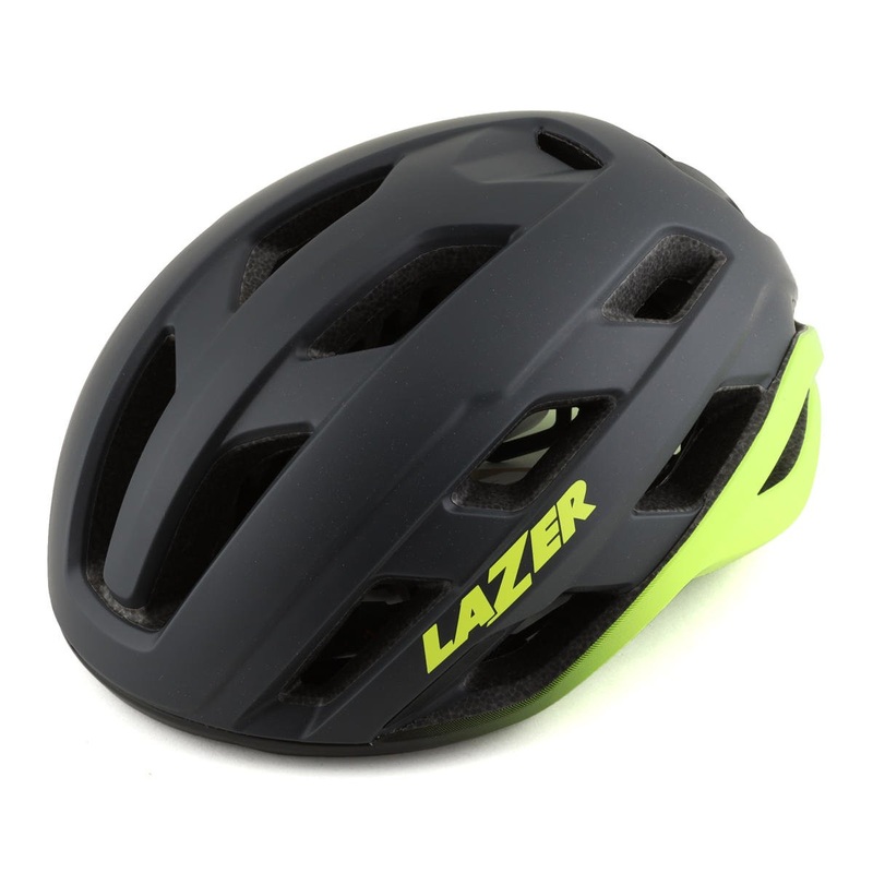 Lazer Strada KinetiCore Helmet (Matte Grey/Flash Yellow) (L)