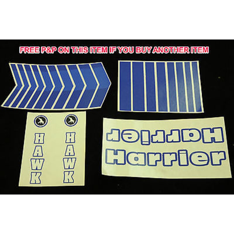 OLD SCHOOL HAWK HARRIER TRANSFER -DECAL SET GENUINE 80s MADE NEW OLD STOCK