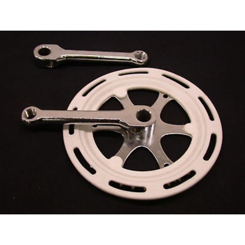 VINTAGE JUNIOR RALEIGH TYPE COTTERPIN CHAINWHEEL 36T WITH WHITE GUARD
