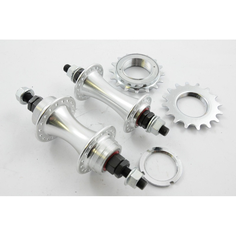 FLIP FLOP ALLOY FRONT AND REAR HUB SET SEALED BEARINGS FIXIE BIKE WITH SPROCKETS