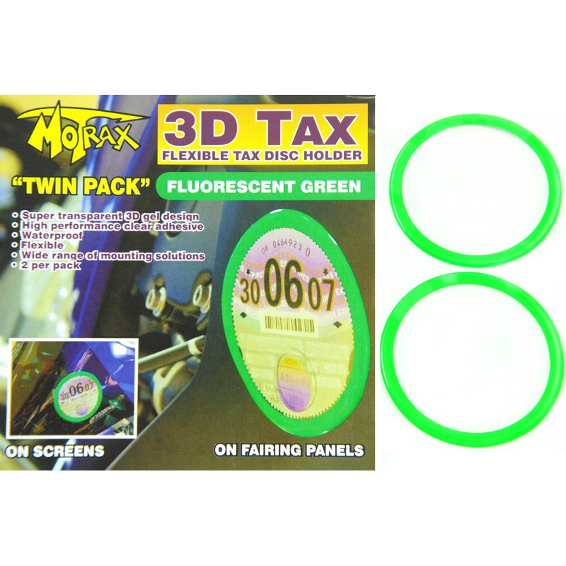TAX DISC HOLDER IDEAL FOR VINTAGE MOTORCYCLE,MOPED OR SCOOTER 3D FLEXIBLE GREEN