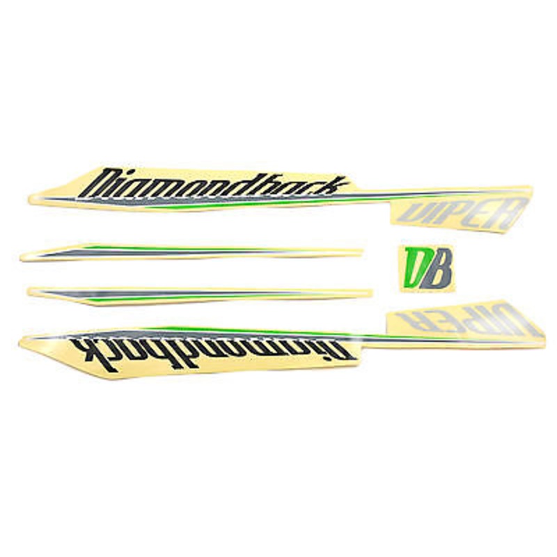 DECAL SET-DIAMONDBACK VIPER WHITE & GREEN STICKER SET+ SUIT MANY BIKES WTFRVP1W