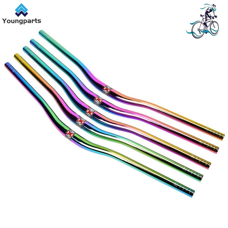 Youngparts Colourful Swallow Handlebars Handle Aluminum Alloy Mountain Bike Handlebar Scooterhandlebar Bicycle Long Handlebar Handle