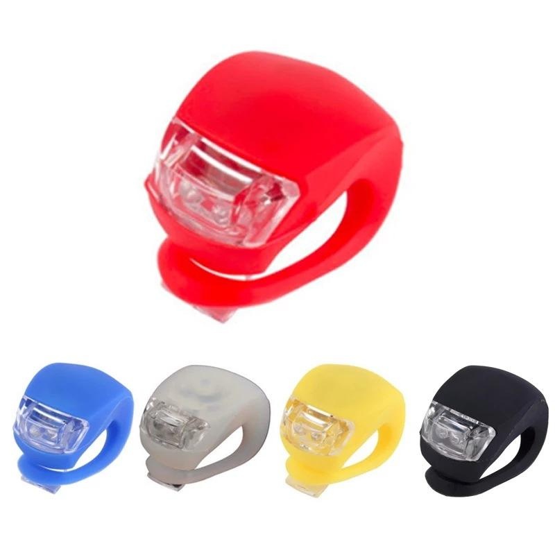 Front and Rear Mini Silicone Frog-Shaped Bicycle Light Safety Warning LED Lights