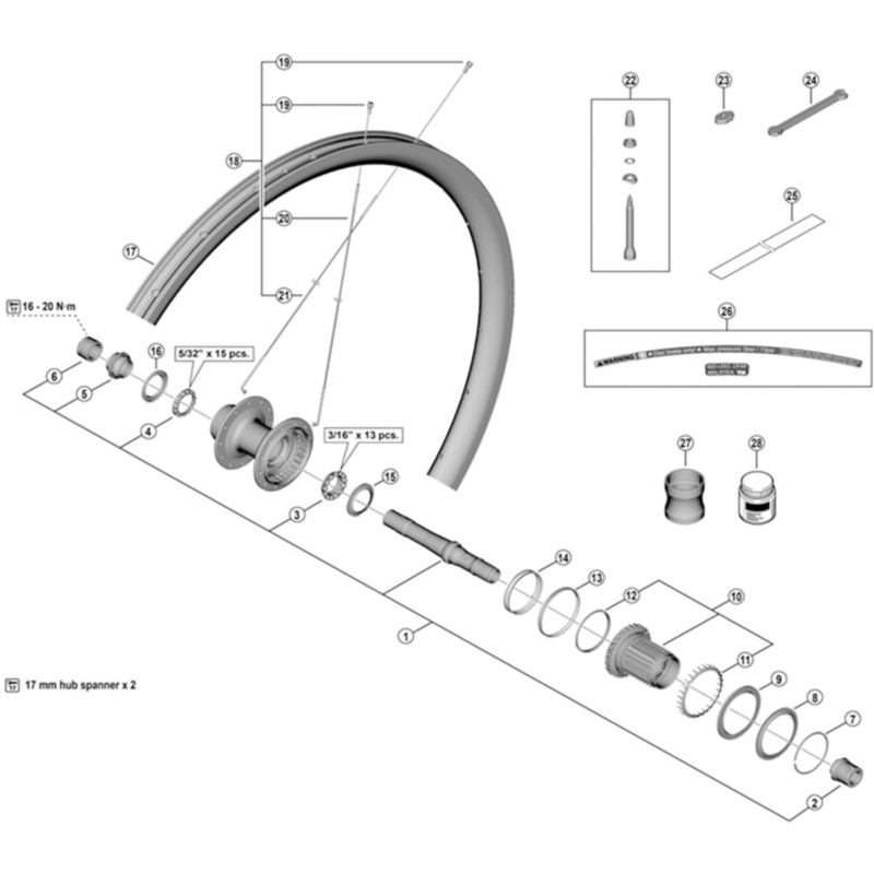 Shimano Spares WH-RX880-TL-R12 spoke – 280 mm
