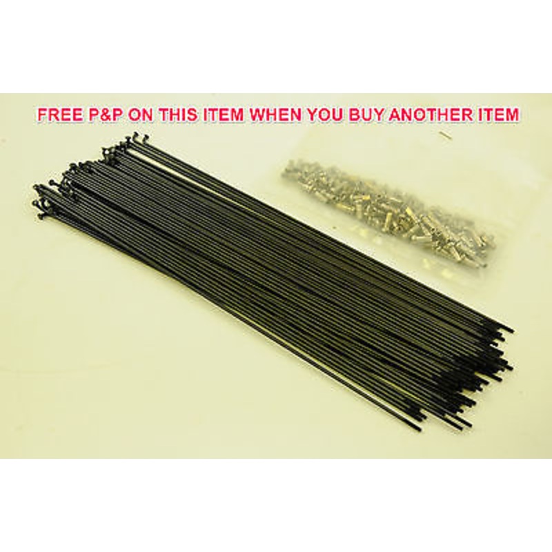 80 x14 GAUGE BLACK SPOKES + NIPPLES MAY SUIT 26 (559) RIM WHEEL MOUNTAIN BIKE