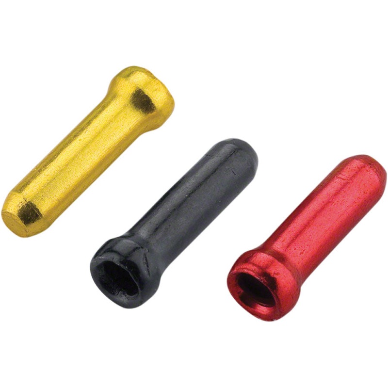 Jagwire Cable End Crimps – 1.8mm Gold/Black/Red Bag of 90