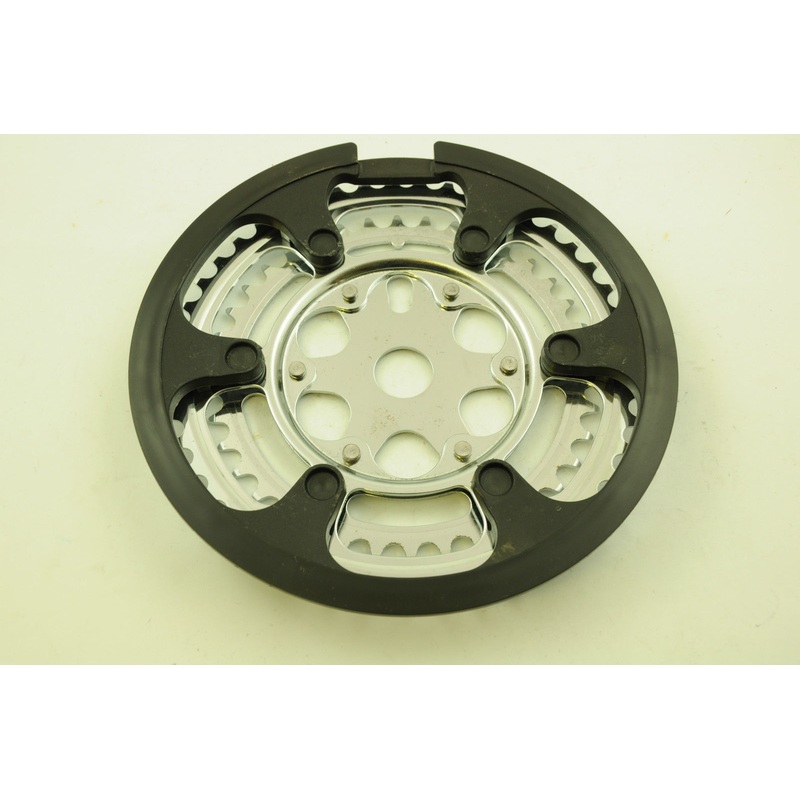 ONE PIECE CRANK 3-32 DOUBLE CHAINRING (CHAINWHEEL ) WITH GUARD 38-46 TEETH NOS