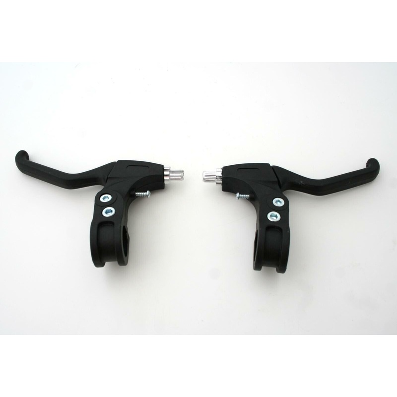 Pair 22.2mm Black Ergonomic V-Brake Levers For Kids Bike / Bicycle