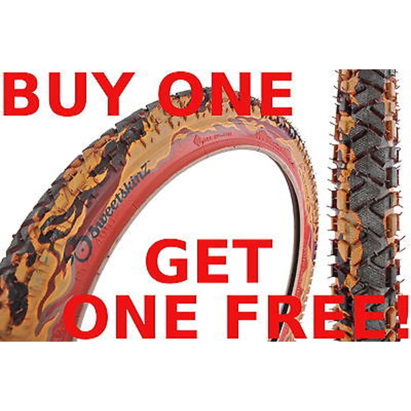SWEETSKINZ SCORCH REFLECTIVE 20×2.125 BMX-JNR MTB TYRE FLAME PATTERN