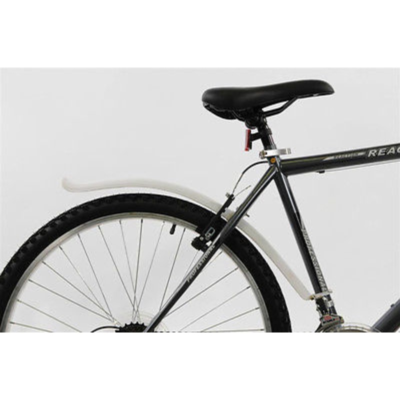 REAR MUDGUARD EASY FIT FOR MOUNTAIN BIKE-ATB ANY WIDE TYRE CYCLE WHITE CHEAP