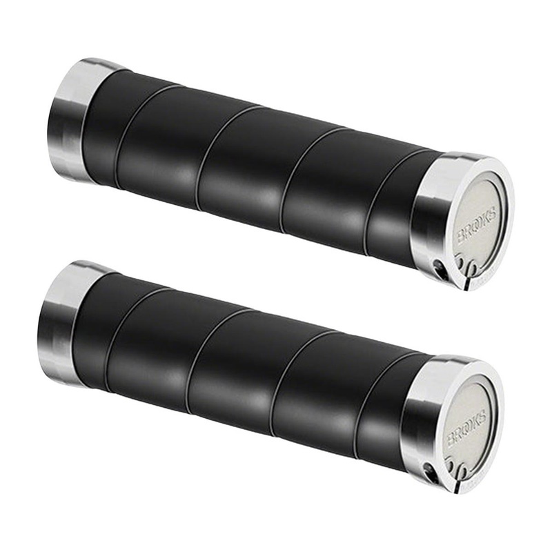 Brooks Slender Leather Grips (Black) (130mm Length)