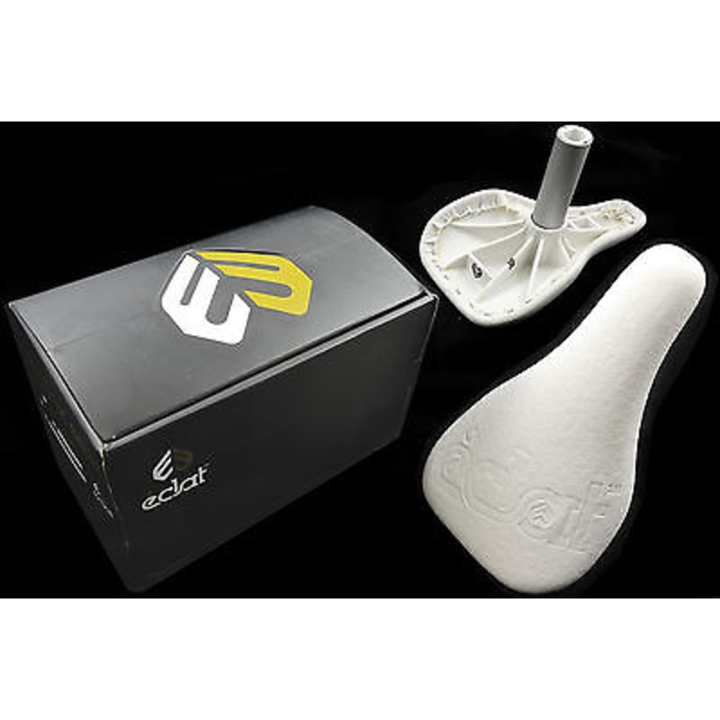 ECLAT COMPLEX SEAT LIGHTWEIGHT SADDLE PADDED WHITE+BUILT IN 25.4 SEATPOST MAY HAVE SLIGHT MARKS ON SADDLE