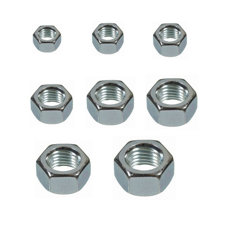 Metric Plain Nuts|NUT PLAIN ISO METRIC 3MM (10)|NUT PLAIN ISO METRIC 4MM (10)|NUT PLAIN ISO METRIC 5MM (10)|NUT PLAIN ISO METRIC 6MM (10)|NUT PLAIN ISO METRIC 8MMX13AFX1.25 (10)|NUT PLAIN ISO METRIC 10MMX14AF 1.25 (10)|NUT PLAIN ISO METRIC 12MM X 1.25 (10