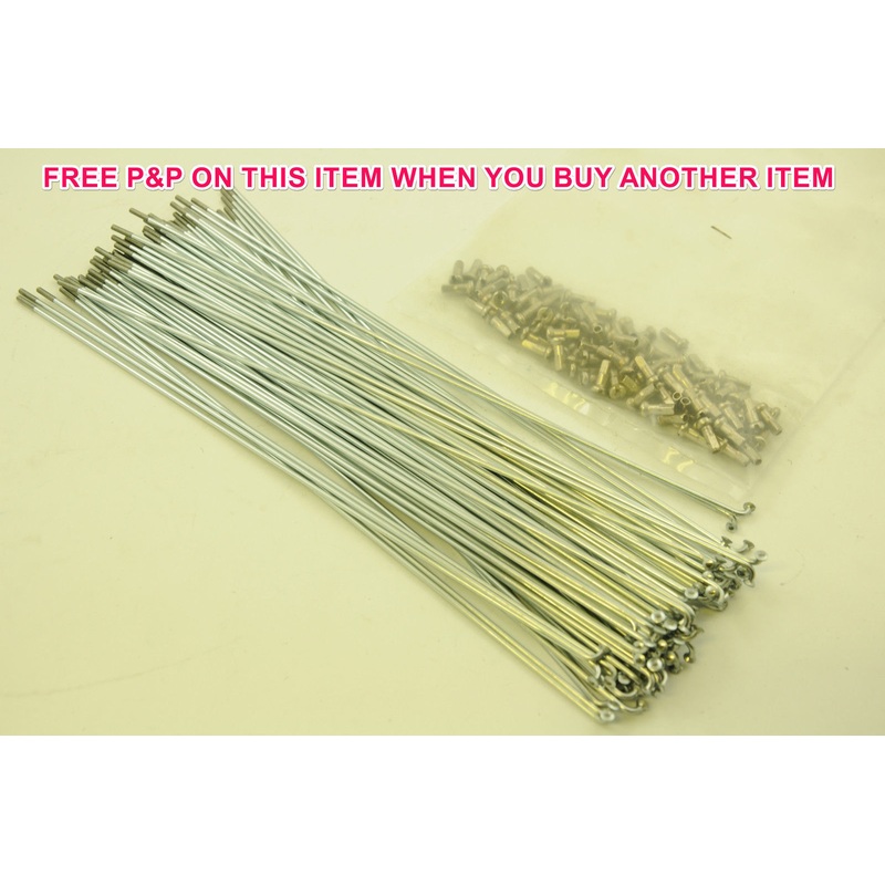 80 x 256mm 14 GAUGE SPOKES + NIPPLES MAY SUIT 26 (559) RIM WHEEL MOUNTAIN BIKE