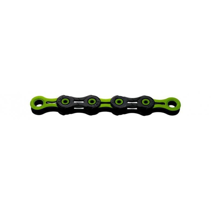 KMC DLC 11 Waxed Chain 118L – Black/Green – 118L