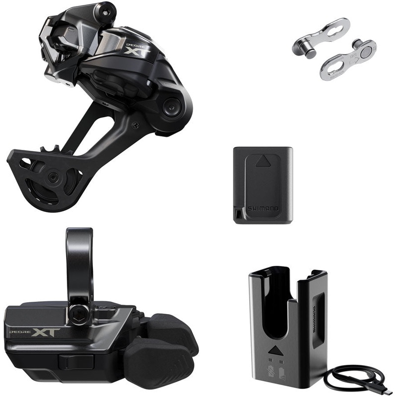 Shimano Deore XT M8250 Di2 Wireless Upgrade Kit – M8250-SGS Rear Derailleur M8250-R Shifter Battery Charger Quick Link