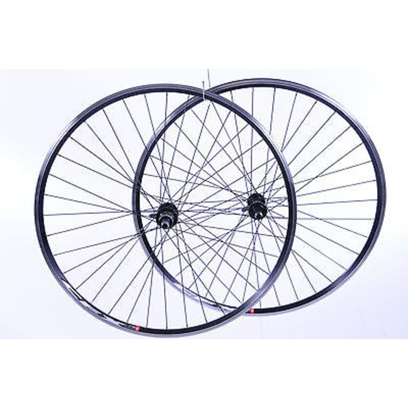 PAIR 700c (622 x 13) ROAD BIKE RACER WHEELS 8-9 CASSETTE BLACK ALLOY QR HUBS