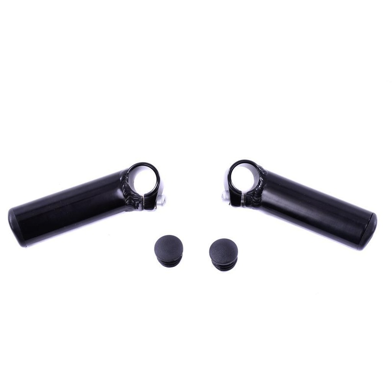 PAIR STUBBIES SHORT ALLOY HANDLEBAR BAR ENDS 100mm SATIN BLACK MTB ANY BIKE