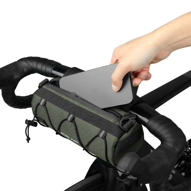 Premium Durable Bicycle Handlebar Roll Bag with Secure Rubber Strap