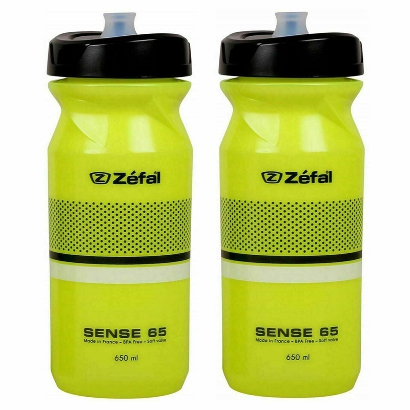 Zefal Sense 65 Yellow Hi Vis Soft 650ml Sports Water Bottle – Pack Of 2