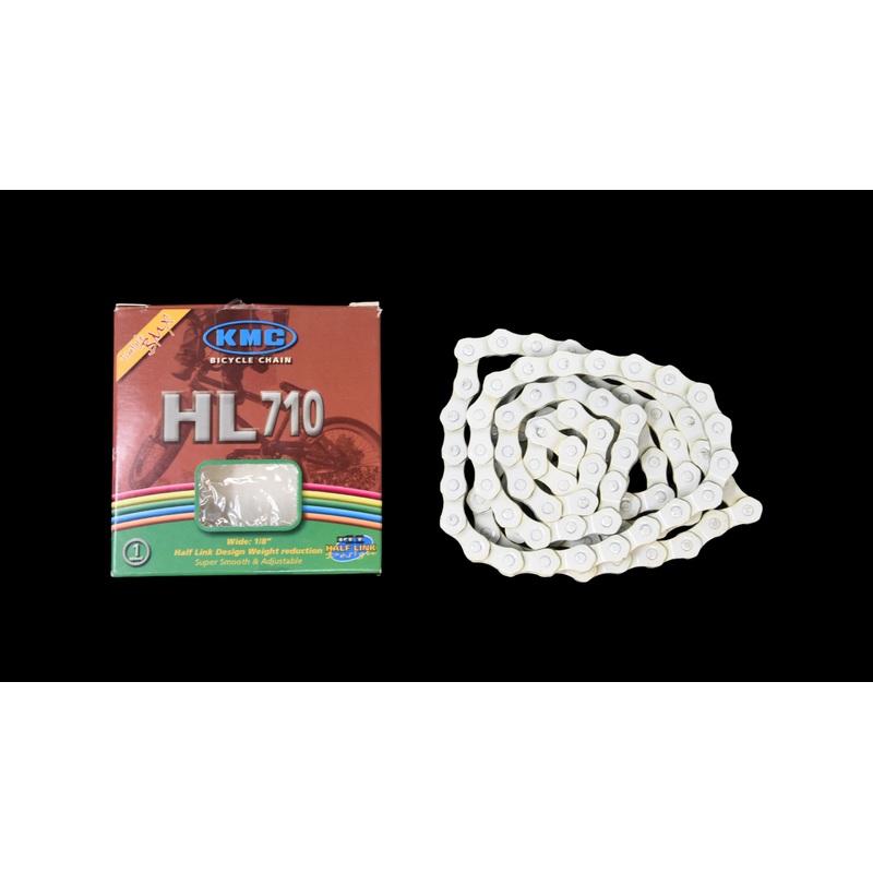 HALF LINK CHAIN KMC KOOL HL710 BMX-FIXIE HIGH QUALITY 1-2x 1-8, WHITE