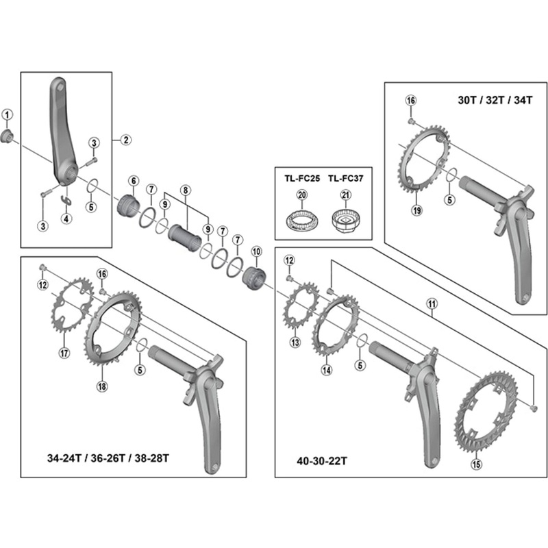 Shimano Spares FC-M7000 left hand crank arm unit 170 mm